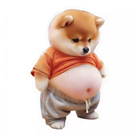 3D Shiba Inu Großbauchiges Silikon-Antikollisionspad, Türgriff-Silentkissen, Türstopper, Stressabbau-Quetschspielzeug