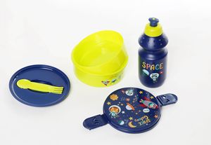 Juego de fiambrera para niños sellada con compartimentos apilables de <span class=keywords><strong>2</strong></span> capas dobles con botella, fiambrera, juego de tetera - Product Image 5
