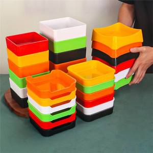Assiettes pour accompagnements de hot pot, vaisselle en mélamine, assiettes et seaux à légumes pour restaurants de barbecue commerciaux, plastique rectangulaire - Product Image 4