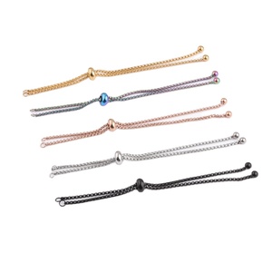 Conector de Cadena Deslizante Adaptador Unisex de Acero Inoxidable Chapado en Oro Clásico Personalizable DIY para Pulsera - Product Image 1