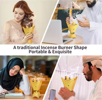 Diffuseur d'arômes arabes, mini brûleur d'encens pour voiture, appareil d'aromathérapie électronique, porte-encens en métal, porte-bukhoor arabe, pour la maison