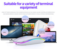 Mouse Gaming Nirkabel RGB Laris Manis, Mouse Kantor, Aksesoris Laptop, Senyap, Dapat Diisi Ulang, Lampu LED Menyala, Mouse Gaming Pintar A2