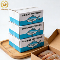 Boîtes d'emballage pour fruits de mer en carton ondulé résistant et imperméable - Boîtes rigides écologiques pour la livraison personnalisée de fruits de mer