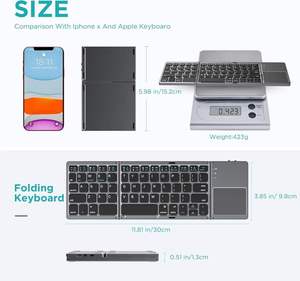 Customize Folding Design Stable <b>Keyboard</b> 64 Keys ABS Foldable <b>Keyboard</b> BT <b>Keyboard</b> with Touchpad - Product Image 5