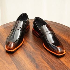 Zapatos Oxford de Cuero Genuino para Hombre, de Alta Calidad, con Punta Cuadrada, Transpirables, Casuales, para Bodas, Fiestas, Oficina, Sin Cordones - Product Image 5
