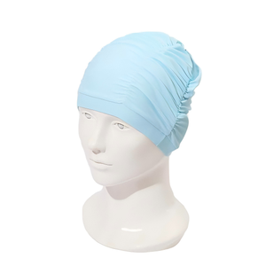 <span class=keywords><strong>Gorro</strong></span> <span class=keywords><strong>de</strong></span> Natación con Volantes Grandes y Diseño Floral en Color Puro - Nailon Suave, Duradero y Elástico, Espacioso para Cabello Largo, Unisex, para Playa y <span class=keywords><strong>Piscina</strong></span> - Product Image 2