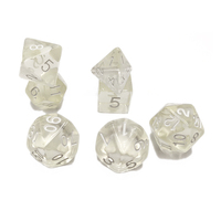 Ensemble de dés DND en vrac, en résine transparente, à bords tranchants, polyèdre carré, 7 pièces, pour jeux et tours de magie