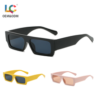 Prix d'usine, nouvelles lunettes de soleil rectangulaires de petite taille, style européen et américain, lunettes de soleil colorées, logo personnalisé pour unisexe