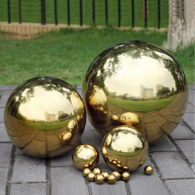 4 אינץ קוטר נירוסטה חלול כדור עם זהב גלוון גימור
