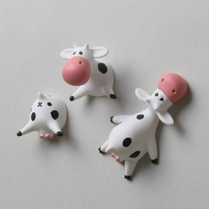 Autocollants de réfrigérateur en résine 3D, motif vaches et bière, personnalisés, décoration de réfrigérateur, aimants en forme de vache - Product Image 3