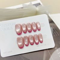 NEW Arrival Cat Eye Press on Nails 10 pcs/set French Butterfly Flower Acrylic Faux Artificial Press on Nails
