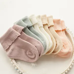 Meias de algodão para meninos, meias de algodão antiderrapantes e personalizadas de alta qualidade, com logotipo personalizado, 0-2 anos, outono e primavera