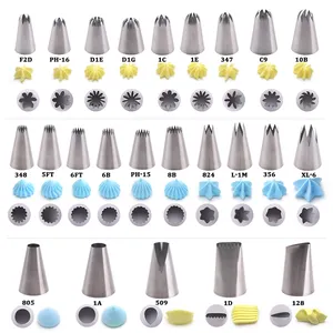 27 Different shapes 304 stainless steel seamless icing piping tips nozzles