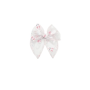<span class=keywords><strong>Fiocco</strong></span> per Capelli in <span class=keywords><strong>Tulle</strong></span> Personalizzabile per Bambine, Accessorio Pasquale con Stampa Coniglietto, Clip in Tessuto a Rete con Motivo Coniglio - Product Image 3