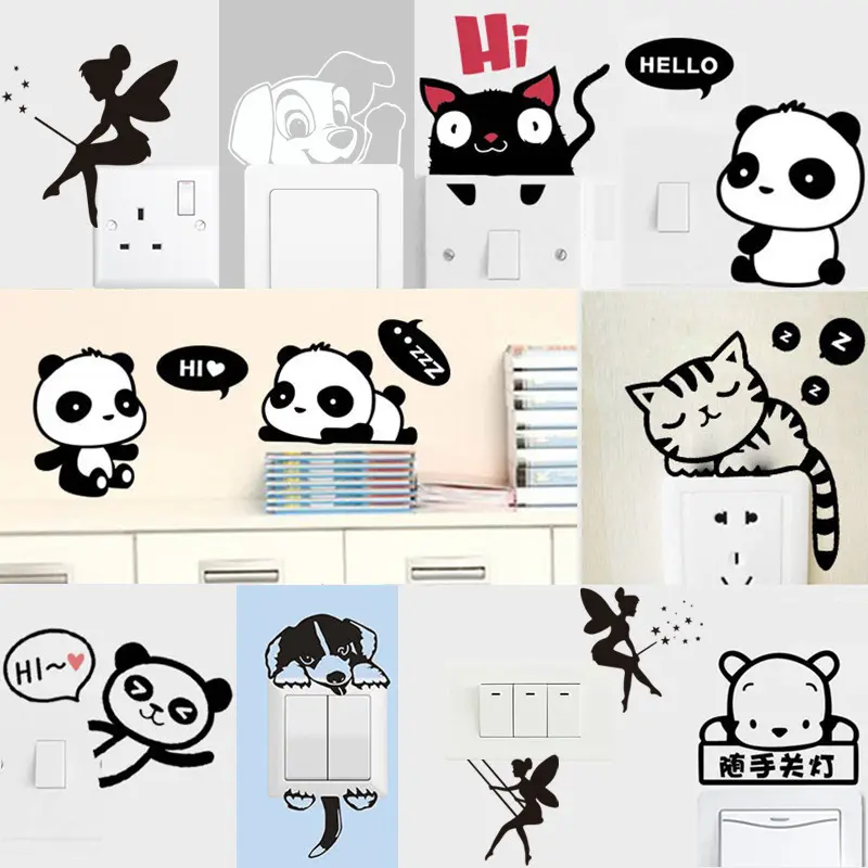 Removable Cartoon Sticker for Luggage Laptop Toilet Cover Decorative Switch Wall Sticker