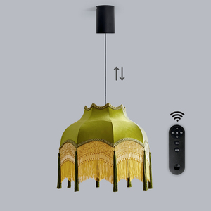 Lampadario Moderno per Matrimoni a <span class=keywords><strong>LED</strong></span>, Lampada a Sospensione con Altezza Regolabile, Telecomando, Dimmerabile, Nappe, Finitura Bianca/Oro - Product Image 5