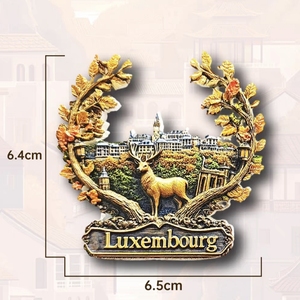 Ensemble d'aimants de réfrigérateur 3D en résine Luxembourg, Pont <span class=keywords><strong>Adolphe</strong></span>, Cerf, Champignon, Paysage urbain européen, Souvenir de voyage, Décoration d'intérieur, Cadeau - Product Image 3