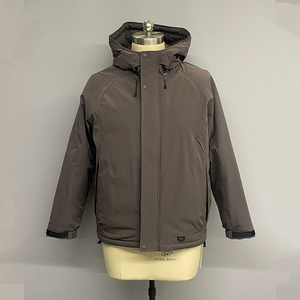 Dark <strong>Grey</strong> Hooded <strong>Waterproof</strong> Down <strong>Jacket</strong> - OEM/ODM Outdoor Winter Coat for Wholesale Customization - Product Image 1