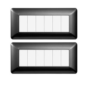Placa de Plástico para Tomacorrientes Gloca, 6 Tomas, Color Acero Oscuro, Juego de 2, Uso Residencial - Product Image 1