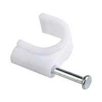 Clips de câble en plastique blanc de haute qualité support mural de fil de clou en acier rond avec conception de cercle de pince pour une installation facile