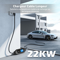 Estación de Carga Portátil para Vehículos Eléctricos OLINK, 11KW AC Nivel 2, Cargador Tipo 2, 16A Trifásico, IP54 Impermeable