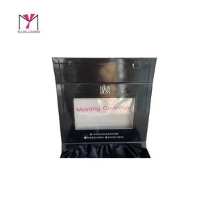 MUYANG Custom Rigid Wig <b>Box</b> with Window <b>Magnetic</b> Closure Satin Lined High-End Jewelry Packaging Rectangle Shape UV Coating - Product Image 6