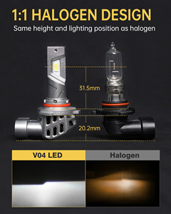 Phare LED de voiture 70W 7600LM, éclairage automobile amélioré, blanc 6000K, haute puissance, rétrofit, ampoule de phare LED V04 haute performance - Product Image 6