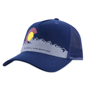 만화 트럭 운전사 모자 선전용 선물 트럭 운전사 모자 인쇄 로고 로고 5 패널 메쉬 트럭 운전사 모자 거품