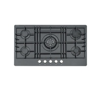 Table de cuisson à gaz GPL 5 brûleurs avec allumage électronique, surface en verre, encastrable, sécurité anti-coupure de flamme, personnalisable OEM disponible
