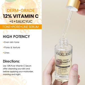 Suero Facial con 12% de Vitamina C con Ácido Hialurónico y Ácido Salicílico, Suero Facial Blanqueador e Hidratante con Vitamina C - Product Image 4