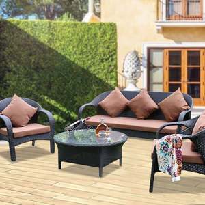 Personnalisé moderne 1 + 3 Ensemble table et chaises d'extérieur Mobilier d'extérieur en rotin PE - Product Image 6