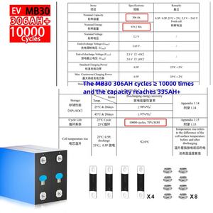 แบตเตอรี่ลิเธียมไอออนแบบแท่งปริซึม Lifepo4 Mb30 330Ah Mb 30 306 360 Ah 340AH Lifepo 4 3 3.2V 306Ah 360AH MB30 อายุการใช้งาน 10000 รอบ - Product Image 2