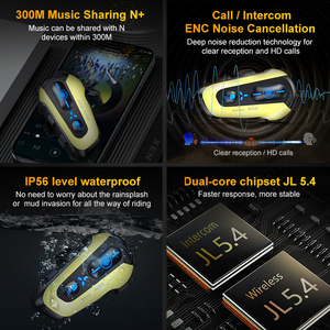 N3x động cơ Mũ bảo hiểm <span class=keywords><strong>intercom</strong></span> Dual core chip xe máy Tai nghe không dây 500m Interphone Walkie Mũ bảo hiểm Talkie - Product Image 5