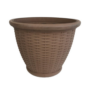 Macetas de plástico de ratán para jardín, plantas de mimbre baratas para uso en el hogar, jardín usado <span class=keywords><strong>con</strong></span> flores/planta verde, forma redonda, peso ligero - Product Image 2