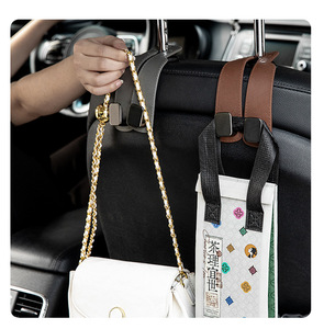 Gancho para Reposacabezas de Coche 2 en 1 de Calidad Premium, Minimalista, de Gamuza, para Asiento Trasero, Gancho Doble Colgante, Gran Capacidad de Carga, Soporte de Pared de Aleación - Product Image 3