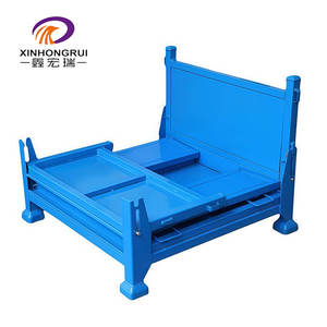 Customized Heavy Duty metallo pieghevole in acciaio contenitore alla rinfusa Stacking gabbia pieghevole Pallet-imballato OEM fornitore - Product Image 3