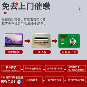 Compteur d'électricité prépayé monophasé Delixi DDSY606 220V pour location de maison avec insertion de carte IC, installation sur rail DIN - Product Image 3