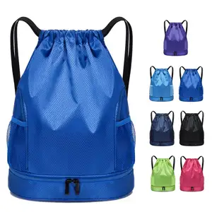 Wholesale Wet Dry Separation Custom Logo Sports Gym Bag Pouch Drawstring Backpack For Swimming Beach