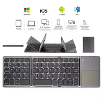 Keyboard Lipat dengan Touchpad, Keyboard Nirkabel Portabel Isi Ulang untuk iPad iOS Android Windows Tablet PC