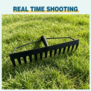 Tête de râteau de jardinage en acier 50Mn à 14 dents pour nivellement du sol, outils de pelouse, vente en gros directe usine - Product Image 4