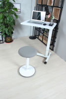 Table de lit réglable en forme de C avec roulettes verrouillables, bureau mobile pour chevet, bureau à domicile, usage médical et en maison de retraite