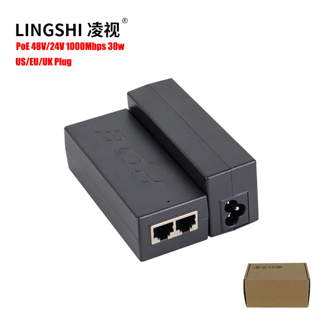 Gigabit Poe Power Adapter Injector Power Supply Injector 24v 48v 30w 1000mbps PoE Injector Adapter