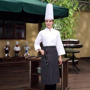 <b>Chef</b> Uniforms White Long Sleeve Double Breasted Horseshoe Sleeve For Restaurant Kitchen Work Wear Men Women - Product Image 4