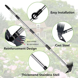 Houe-râteau polyvalente en acier au manganèse très populaire, pour le désherbage, le jardinage et le travail du sol domestique - Product Image 3