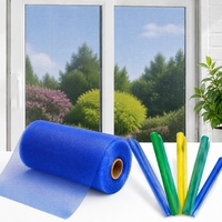 Malla Mosquitera de 16 Hilos con Ventana de Plástico Azul, Amarillo y Verde para Protección Contra Mosquitos