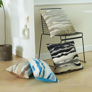 Housse de <span class=keywords><strong>coussin</strong></span> décorative <span class=keywords><strong>pas</strong></span> chère en peluche imprimée, motif géométrique patchwork <span class=keywords><strong>à</strong></span> pois, pour la maison, <span class=keywords><strong>45x45</strong></span> cm - Product Image 1