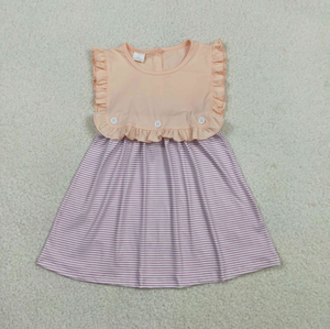 Robe sans manches à rayures violettes pour bébés filles, 2 pièces, longueur genou, combinaison - Product Image 5