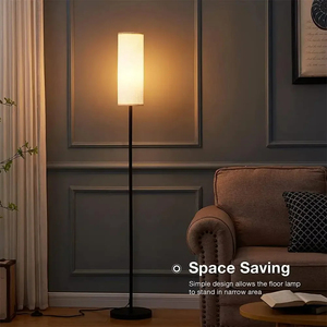 <span class=keywords><strong>Lampe</strong></span> sur <span class=keywords><strong>pied</strong></span> moderne, haute et étroite, avec interrupteur au <span class=keywords><strong>pied</strong></span> et <span class=keywords><strong>abat</strong></span>-<span class=keywords><strong>jour</strong></span> cylindrique <span class=keywords><strong>en</strong></span> tissu, <span class=keywords><strong>pour</strong></span> chambre et salon. - Product Image 1