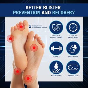 40 Pieces Gel Blister Bandages for Feet Variety Hydrocolloid Blister <b>Cushions</b> <b>Pads</b> for Feet Prevention Adhesive Waterproof - Product Image 2