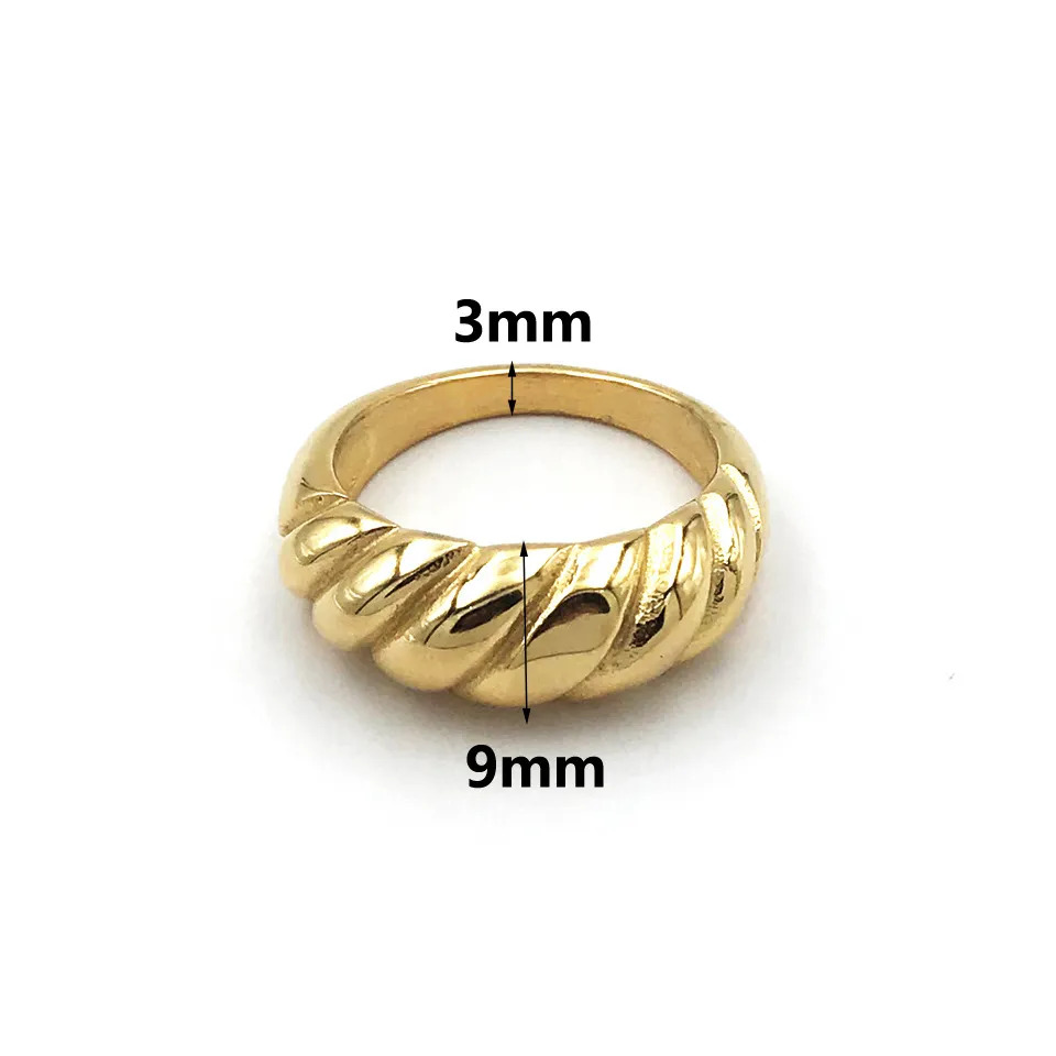 Joias banhadas a ouro 18K sem manchas, joias personalizadas feitas em aço inoxidável 316L para mulheres, conjuntos de anéis mistos, atacado